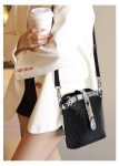 Knitted Series: Stylish Genuine Leather Bucket Bag and Crossbody Chic