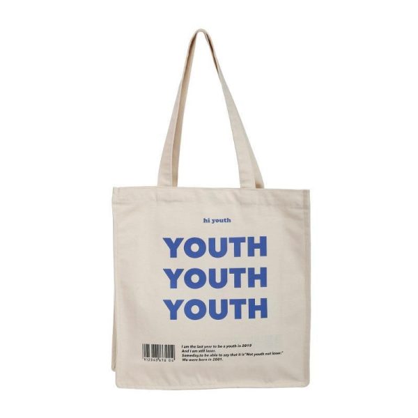 YOUTH Letters Print Shoulder Bag