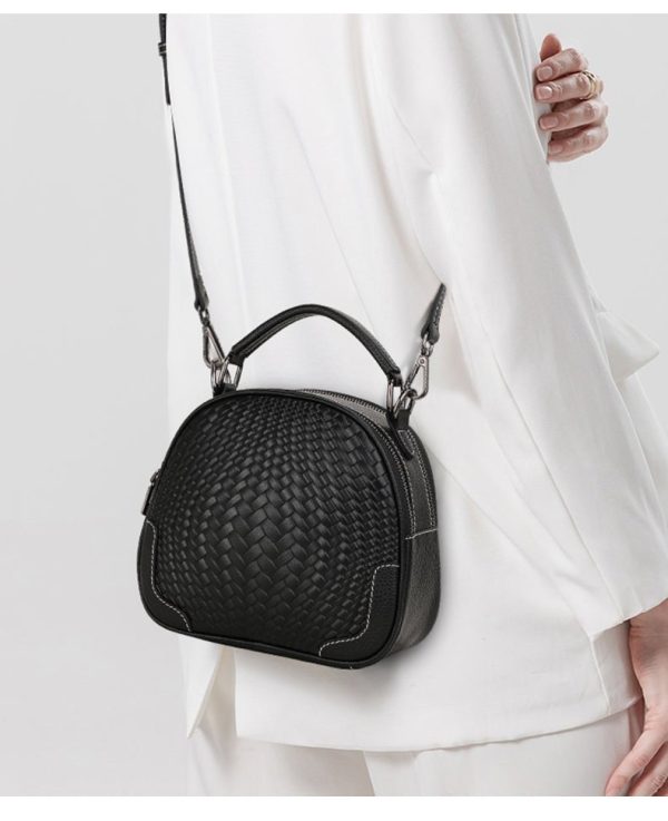 Knitted Series: Versatile Genuine leather Shoulder Bag